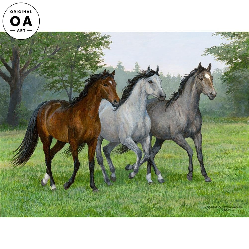 Three Arabs—Horses Original Acrylic Painting - Wild Wings