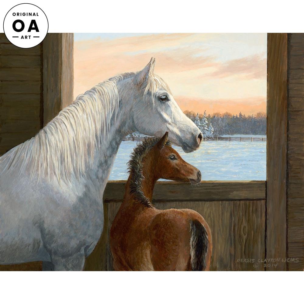 Time for Breakfast—Horses Original Acrylic Painting - Wild Wings