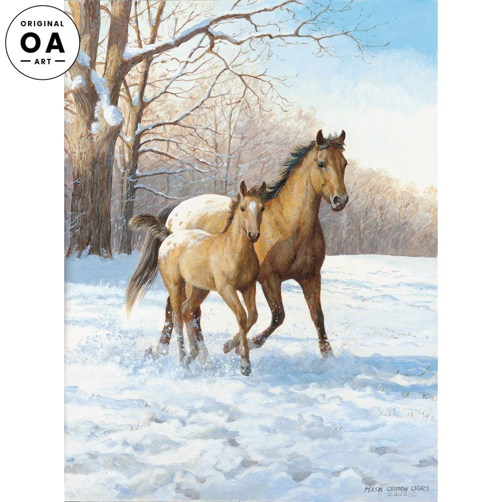 Warming Up—Horses Original Acrylic Painting - Wild Wings