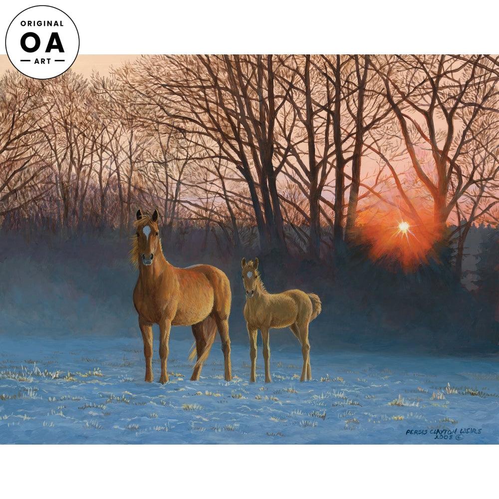 Winter Dawn—Horses Original Acrylic Painting - Wild Wings