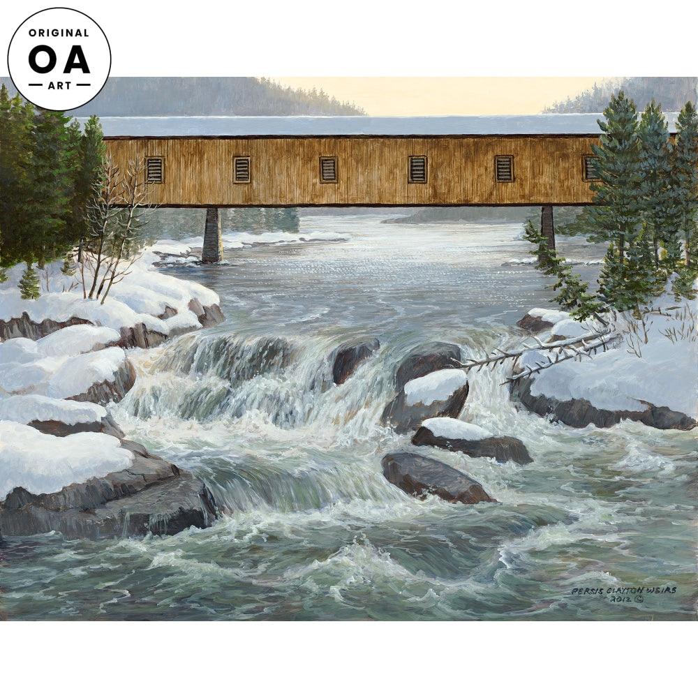 Winter River Original Acrylic Painting - Wild Wings