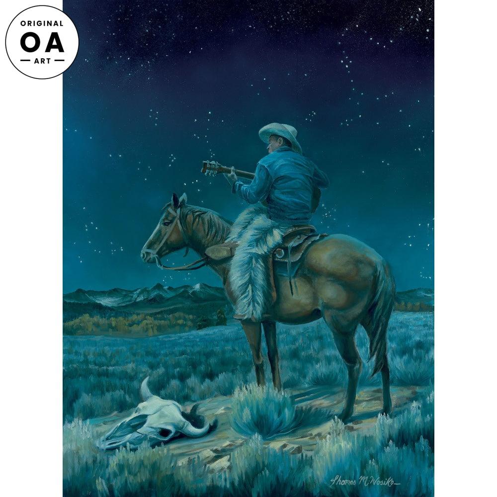 Moonlight Serenade—Cowboy Original Oil Painting - Wild Wings