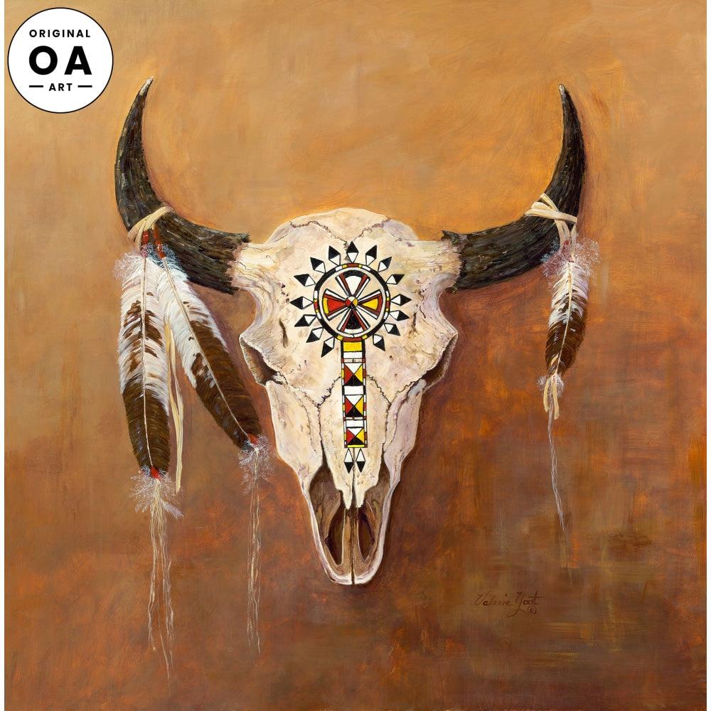 Big Medicine—Bison Skull Original Acrylic Painting - Wild Wings