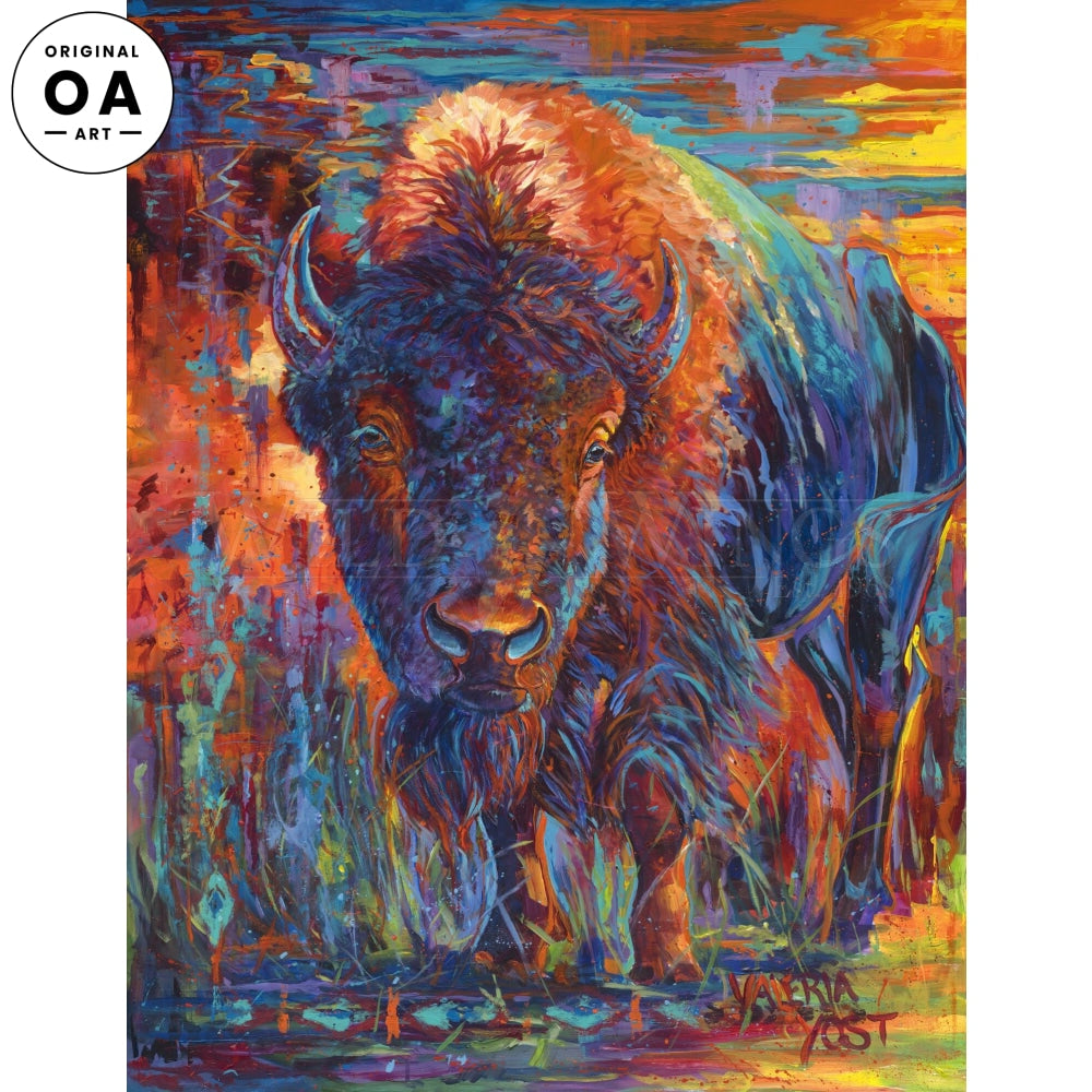 Buffalo Original Acrylic Painting - Wild Wings