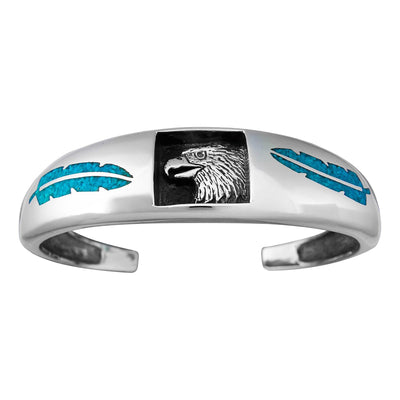 Turquoise Eagle and Feathers Bracelet - Wild Wings