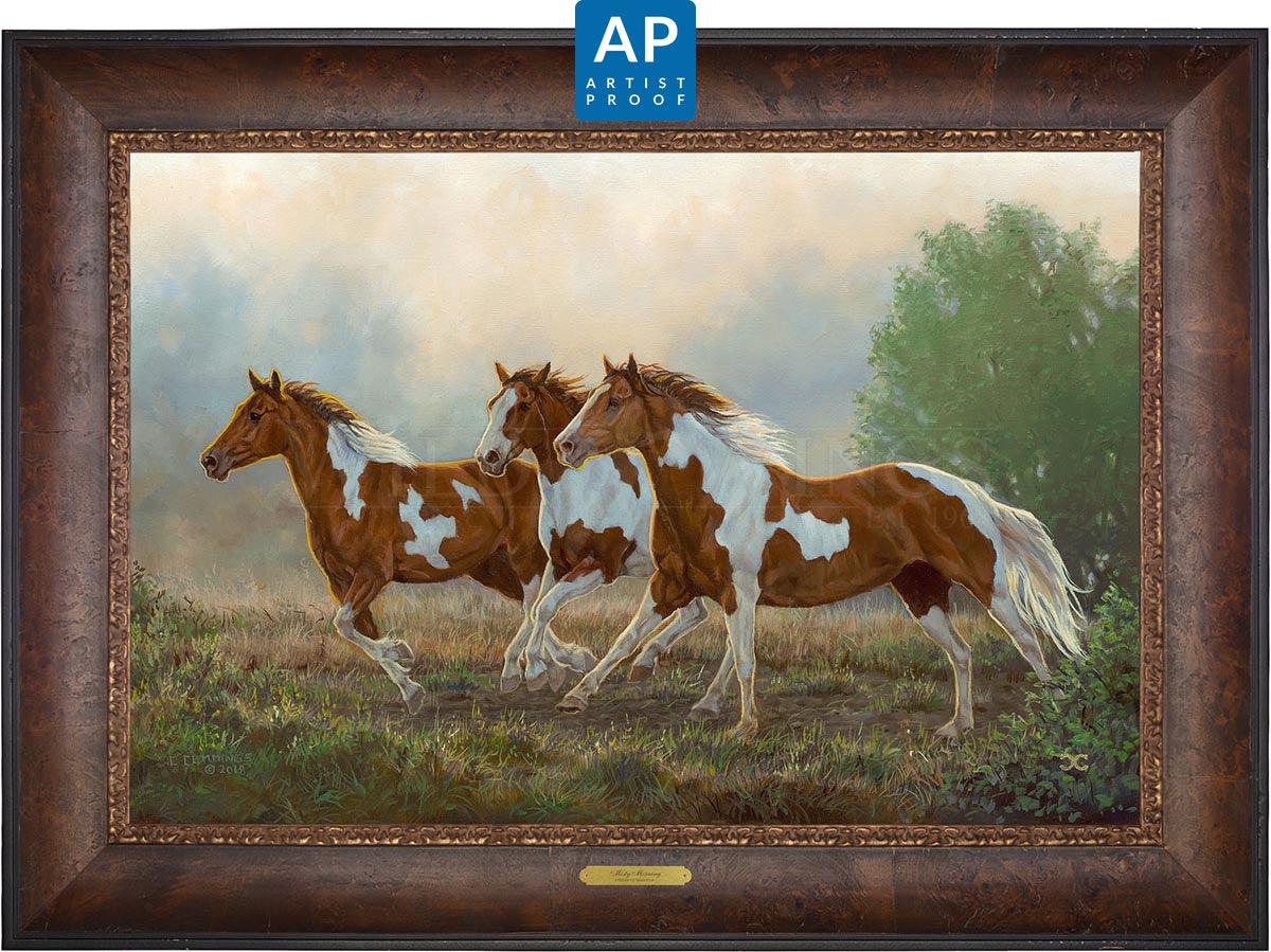 Misty Morning—Pintos; Artist Proof Edition (AP) Master Artisan Canvas - Wild Wings