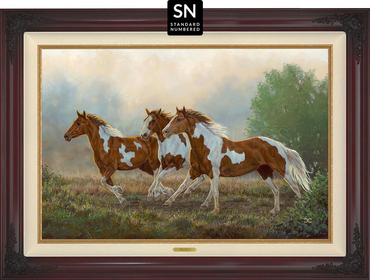 Misty Morning—Pintos; Standard Numbered Edition (SN) Master Artisan Canvas - Wild Wings