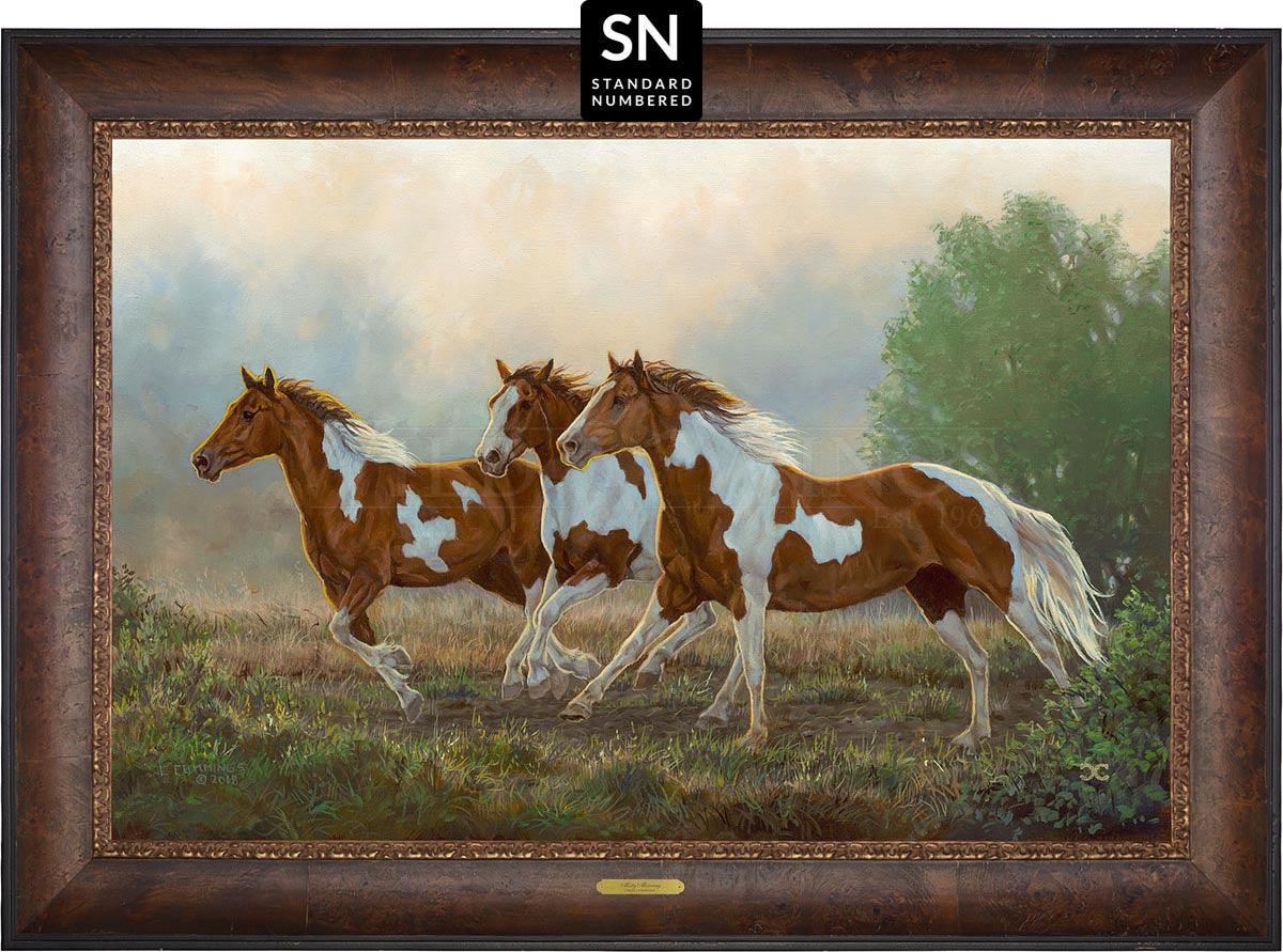 Misty Morning—Pintos; Standard Numbered Edition (SN) Master Artisan Canvas - Wild Wings