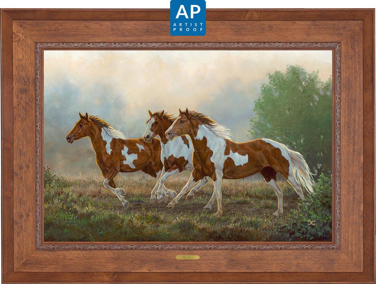 Misty Morning—Pintos; Artist Proof Edition (AP) Master Artisan Canvas - Wild Wings