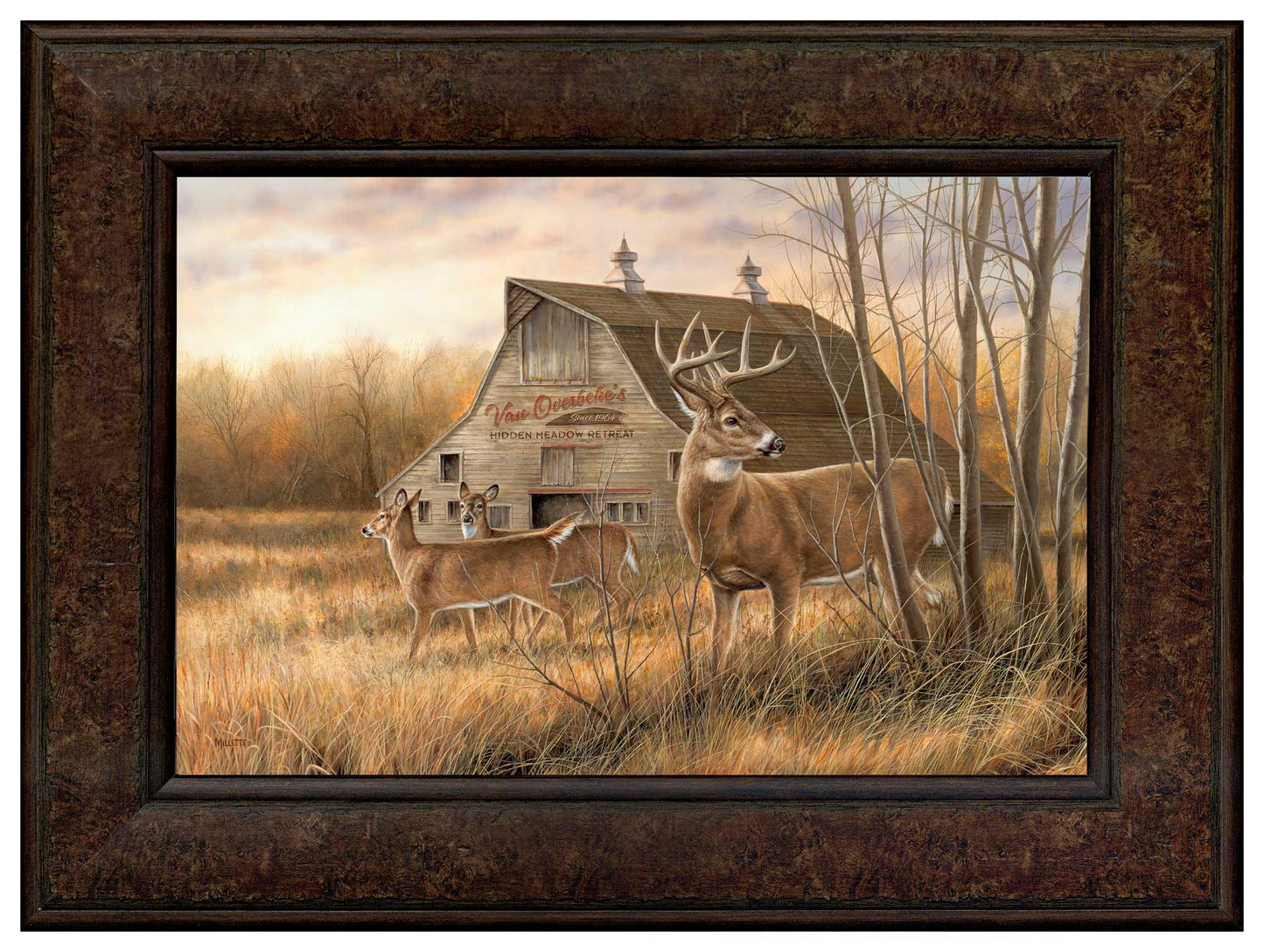 Deserted Farmstead—Whitetail Deer Personalized Framed Canvas - Wild Wings