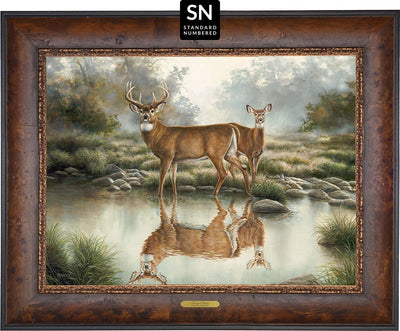 Tranquil Waters—Whitetail Deer; Standard Numbered Edition (SN) Master Artisan Canvas - Wild Wings
