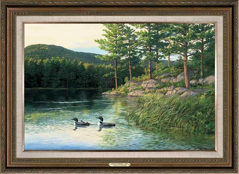 Morning Memories—Loons Framed Gallery Canvas - Wild Wings