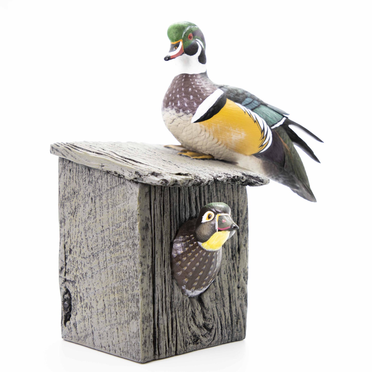 Nesting Wood Duck Pair Sculpture - Wild Wings
