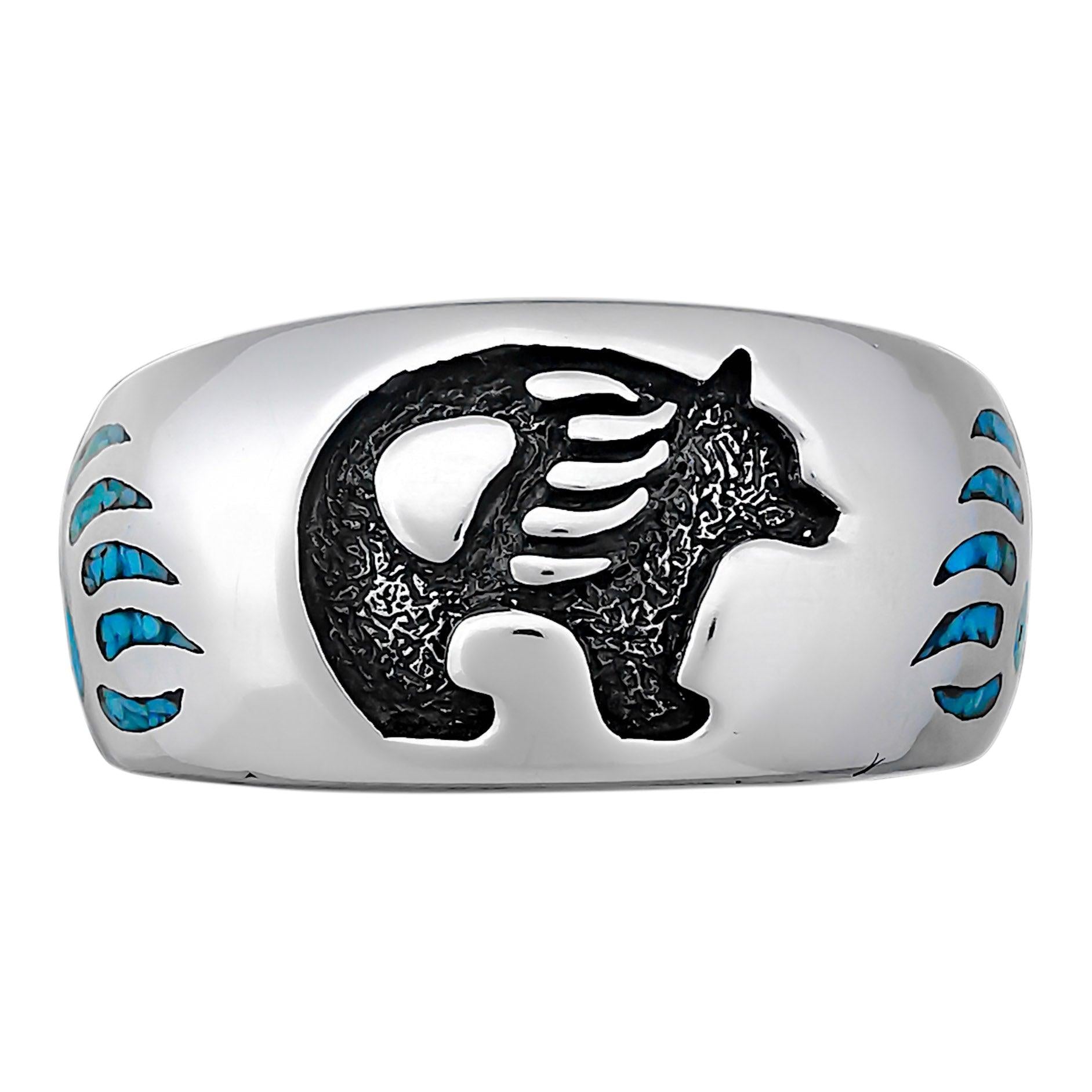 Silver & Turquoise Bear Paw Ring - Wild Wings