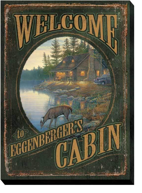 Welcome to the Cabin Personalized Wrapped Canvas - Wild Wings