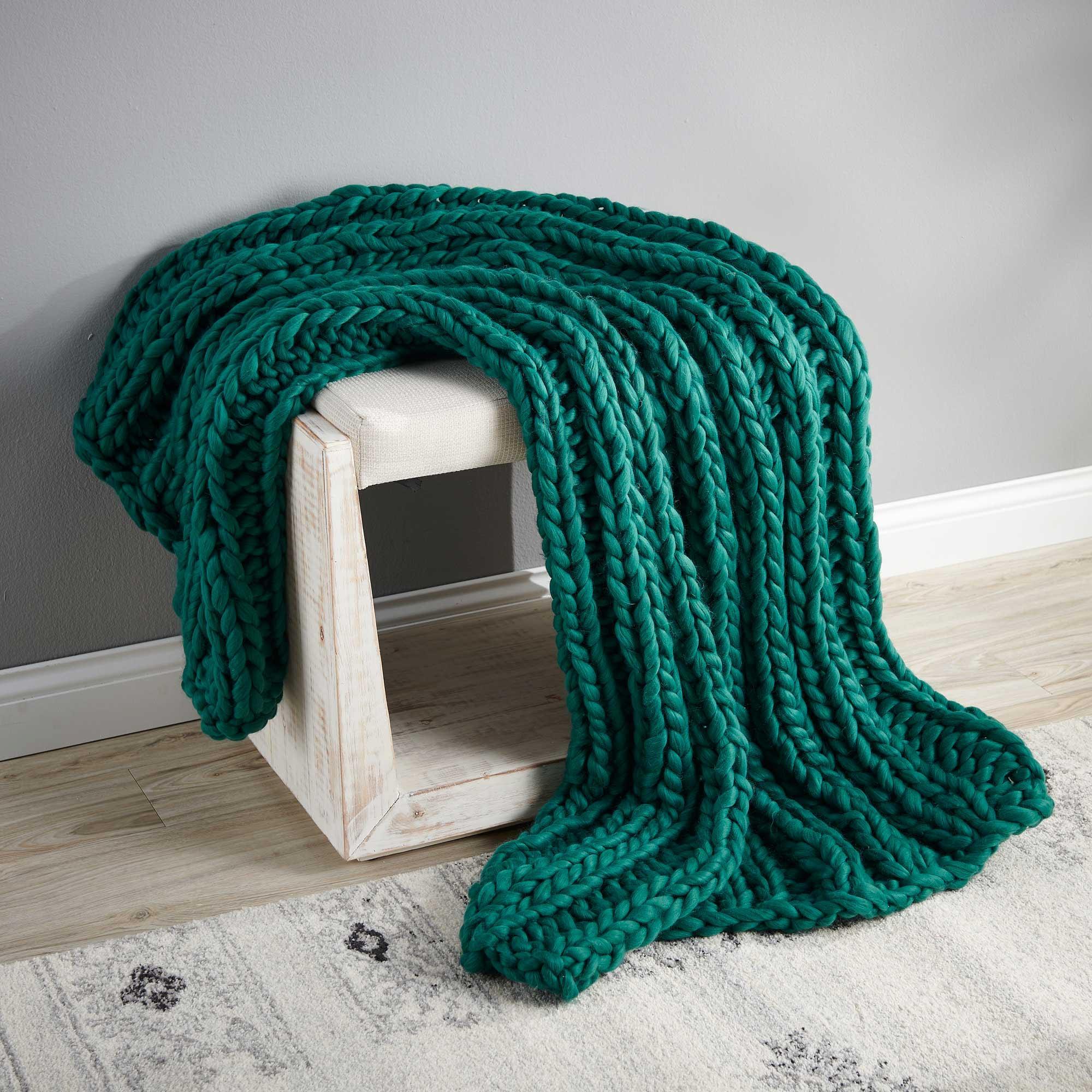 Teal Sweater Knit Throw Blanket - Wild Wings