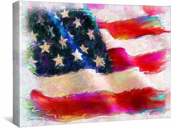 American Flag Gallery Wrapped Canvas - Wild Wings