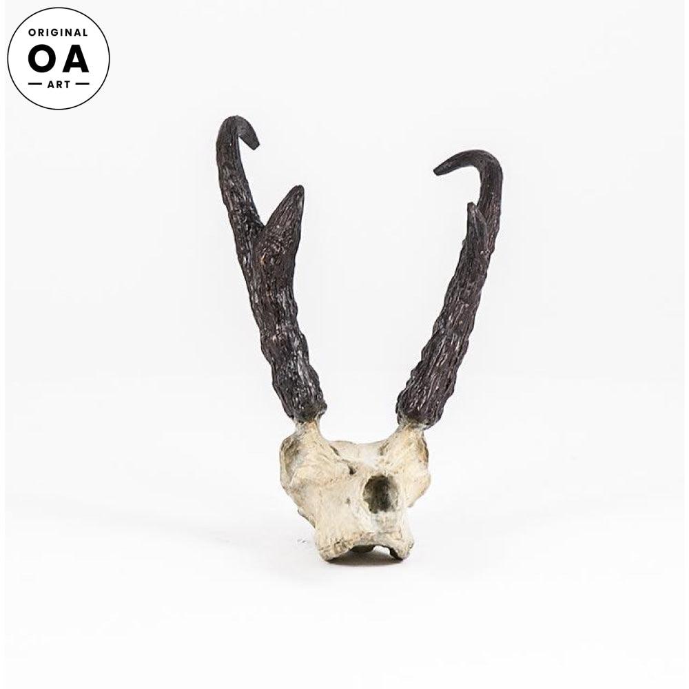 Pronghorn Antelope Skull Original Bronze Sculpture - Wild Wings