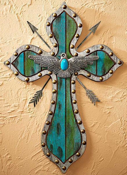 Truthful Turquoise Wall Cross - Wild Wings