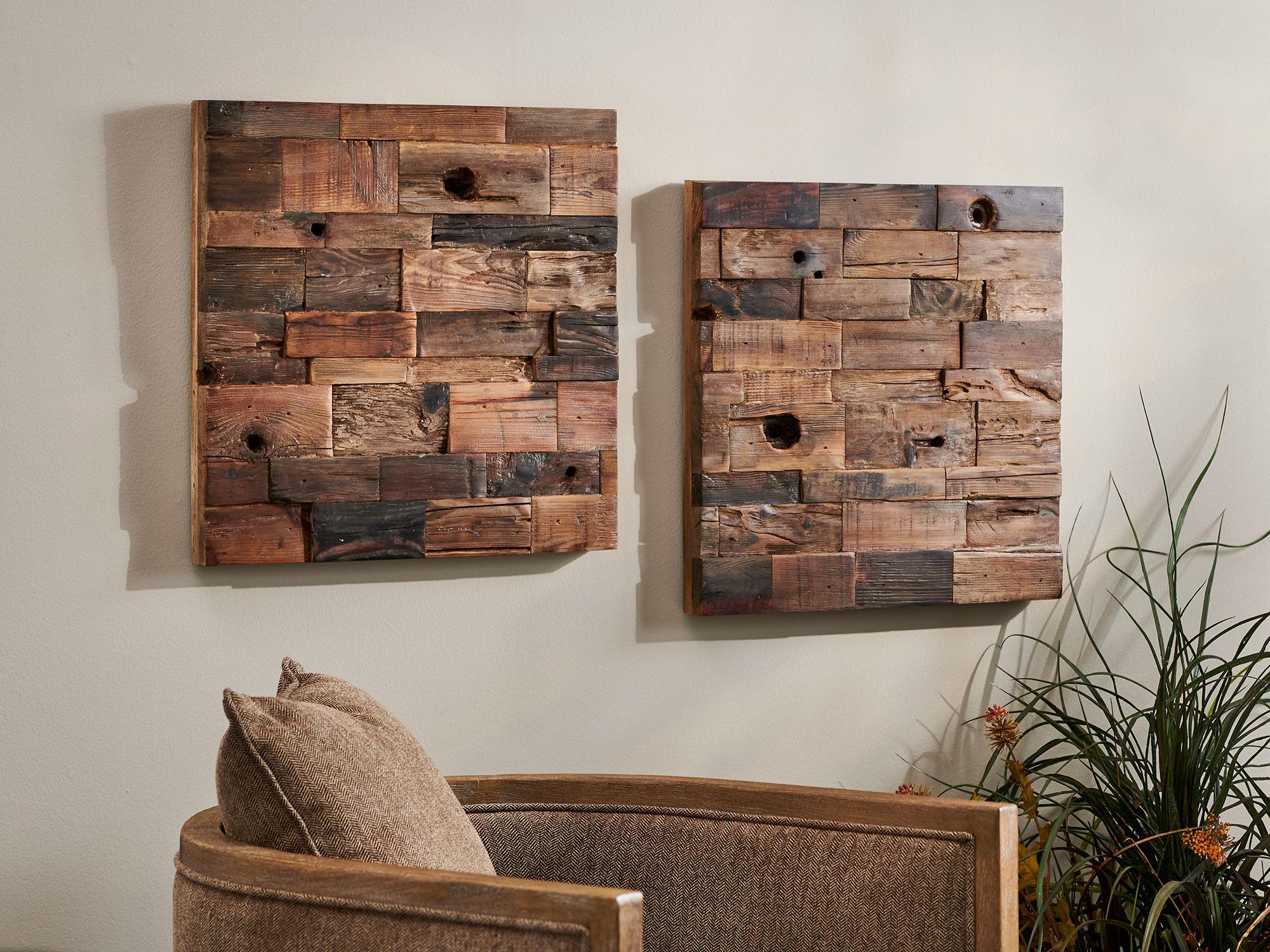 Rustic Wood Wall Decor Set Of 2