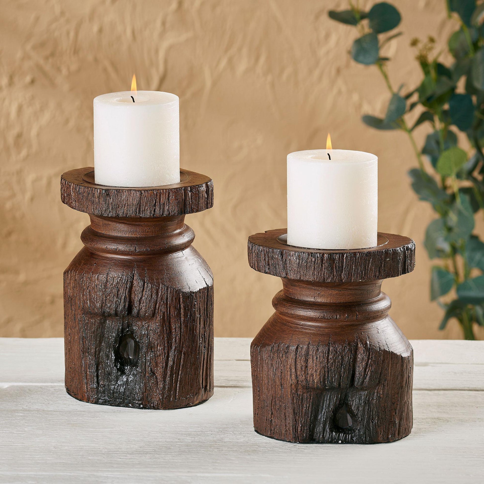 Barn Post-Style Candle Holders - Wild Wings