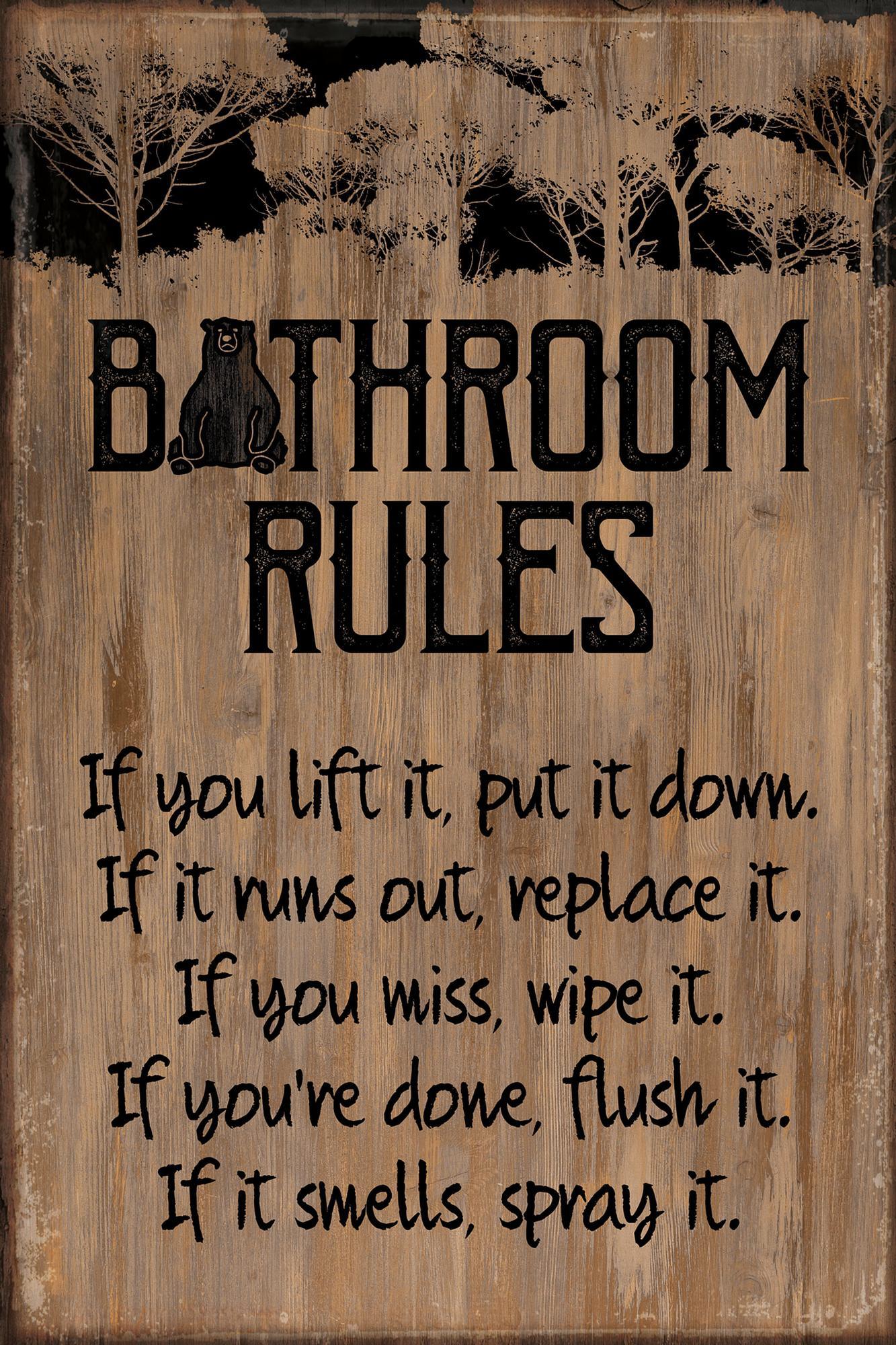 Rest Room 12" x 18" Wood Sign - Wild Wings