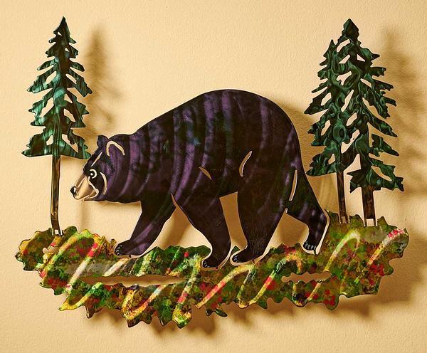 Bear Among Pines Metal Wall Art - Wild Wings
