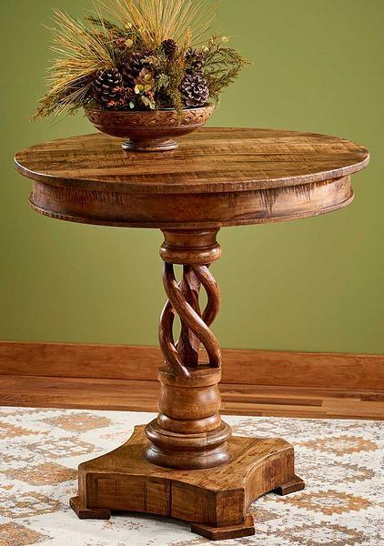 Braided Wood Side Table - Wild Wings