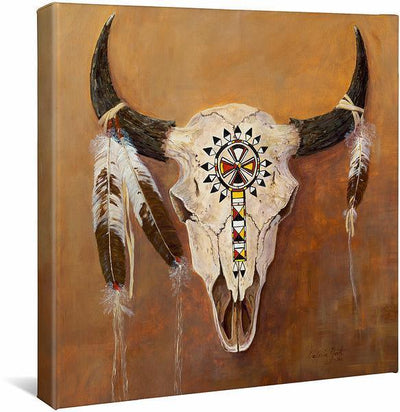 Big Medicine—Bison Skull Gallery Wrapped Canvas - Wild Wings