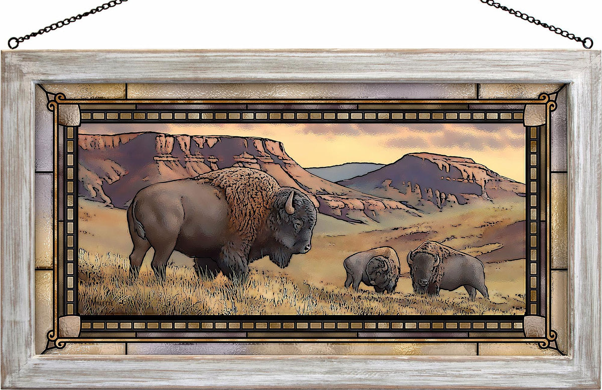 Bison Buttes Stained Glass Art - Wild Wings