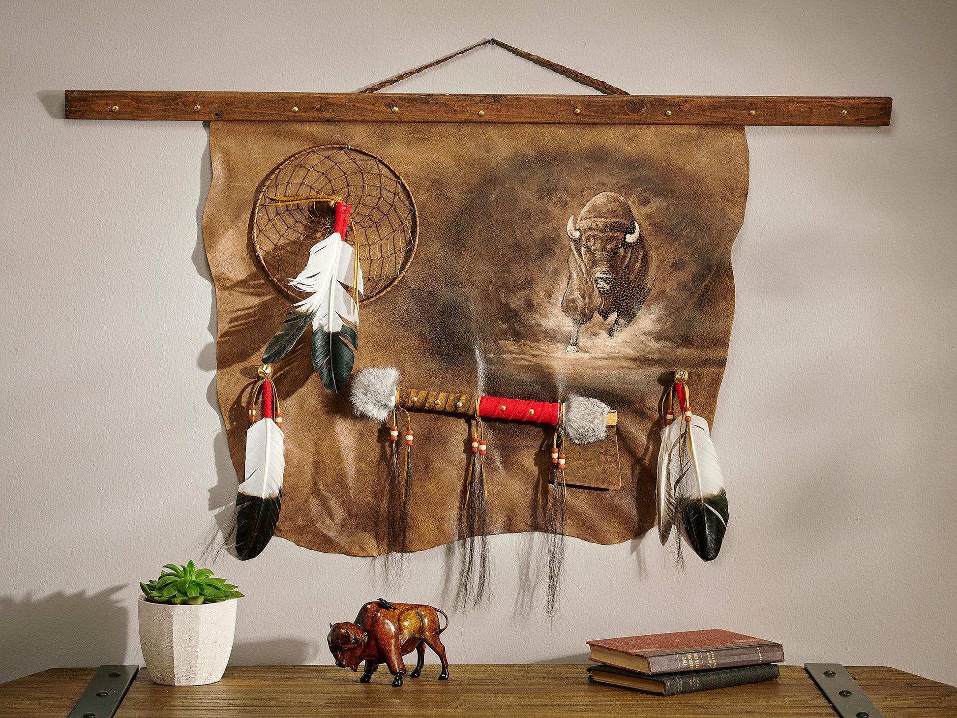 Dreamcatcher Bison Tapestry - Wild Wings