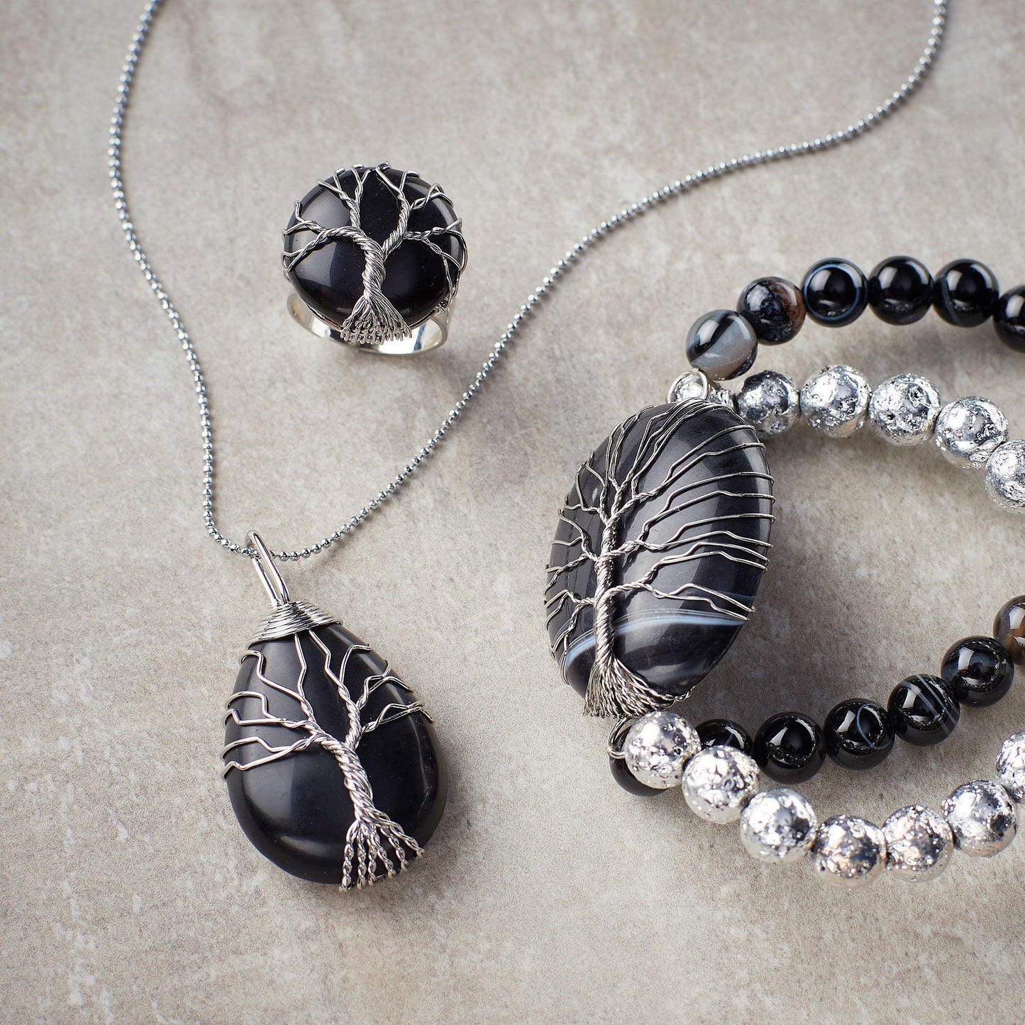 Black Agate Necklace - Wild Wings