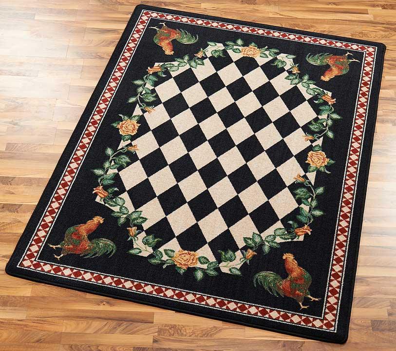 Diamond Rooster Area Rug - Wild Wings
