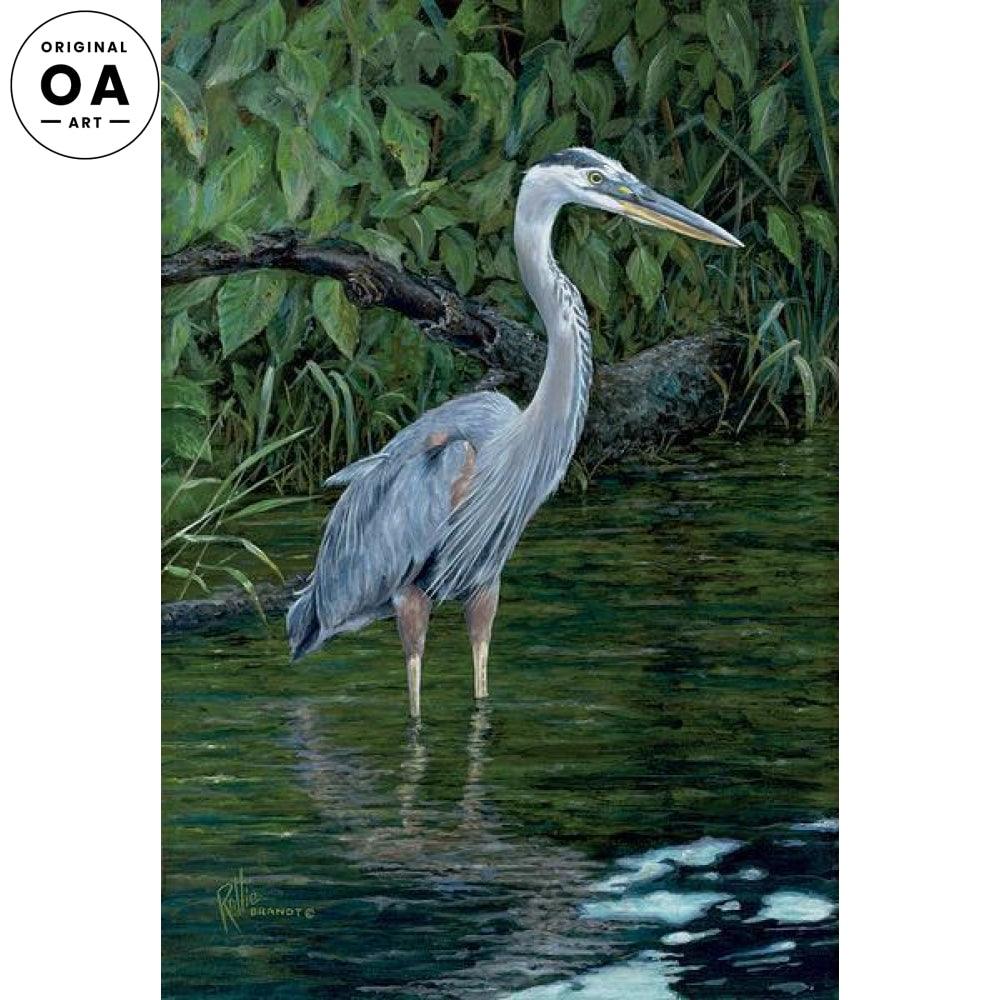 Blue Heron Original Acrylic Painting - Wild Wings