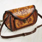 Tan Tooled Leather Barrel Handbag - Wild Wings