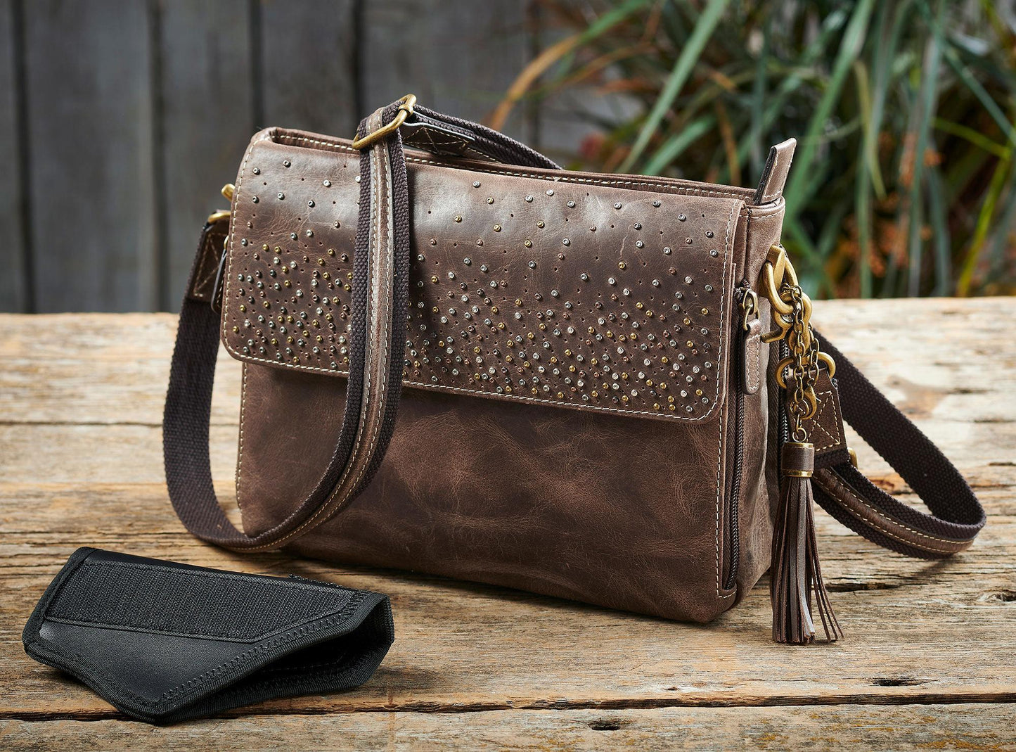 Leather Shoulder Clutch—Brown Handbag - Wild Wings