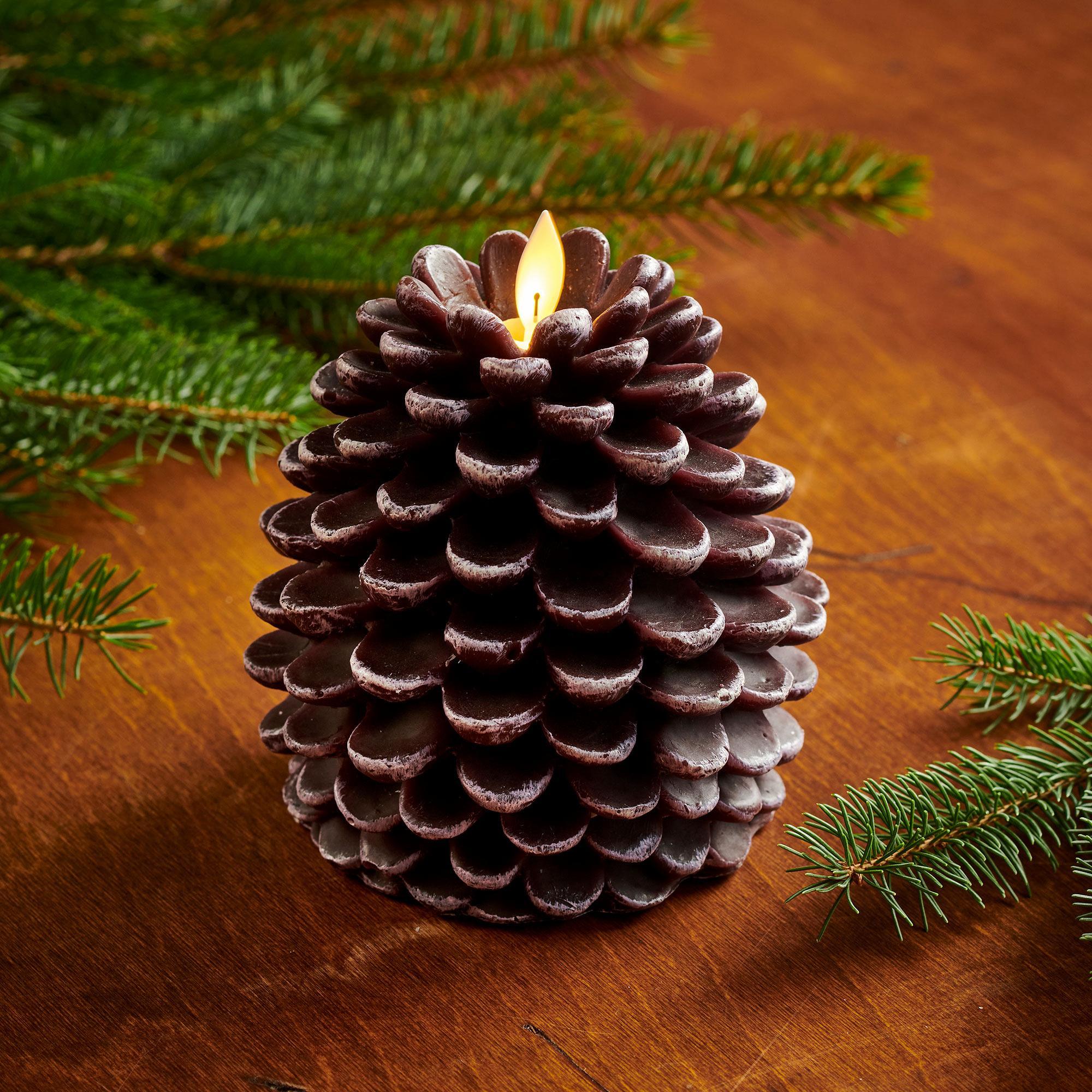 Brown Pinecone LED Candle - Wild Wings