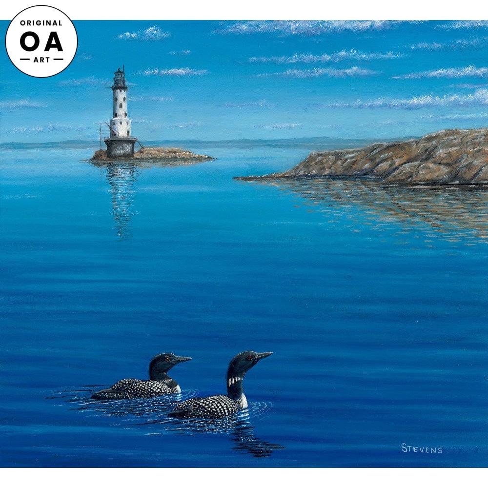 Built of the Solid Rock—Loons Original Oil Painting - Wild Wings