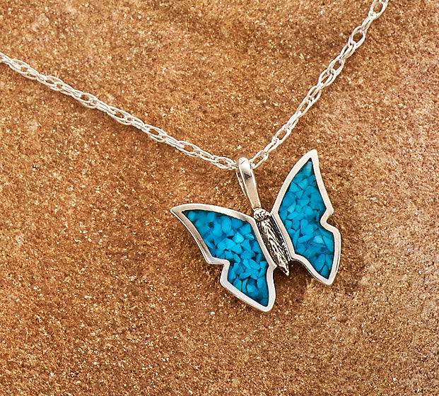 Turquoise Butterfly Necklace - Wild Wings