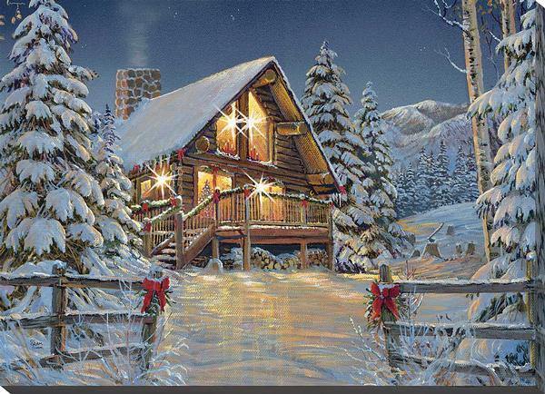 The Cabin Hideaway Lighted Wrapped Canvas - Wild Wings