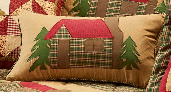 Cabin and Trees Pillow - Wild Wings