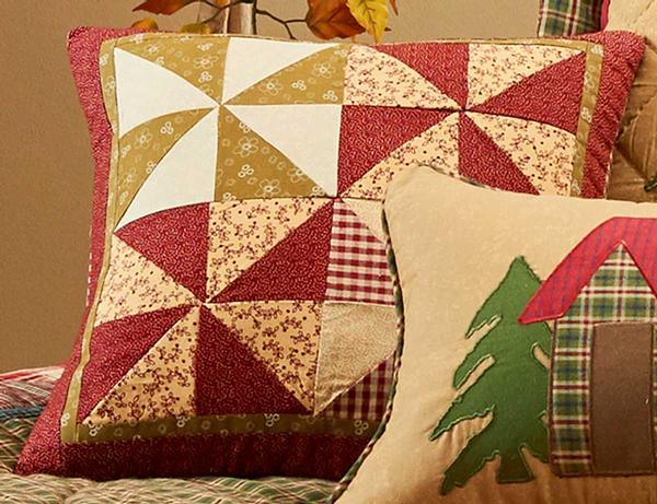 Patchwork Cabin Pillow (16") - Wild Wings