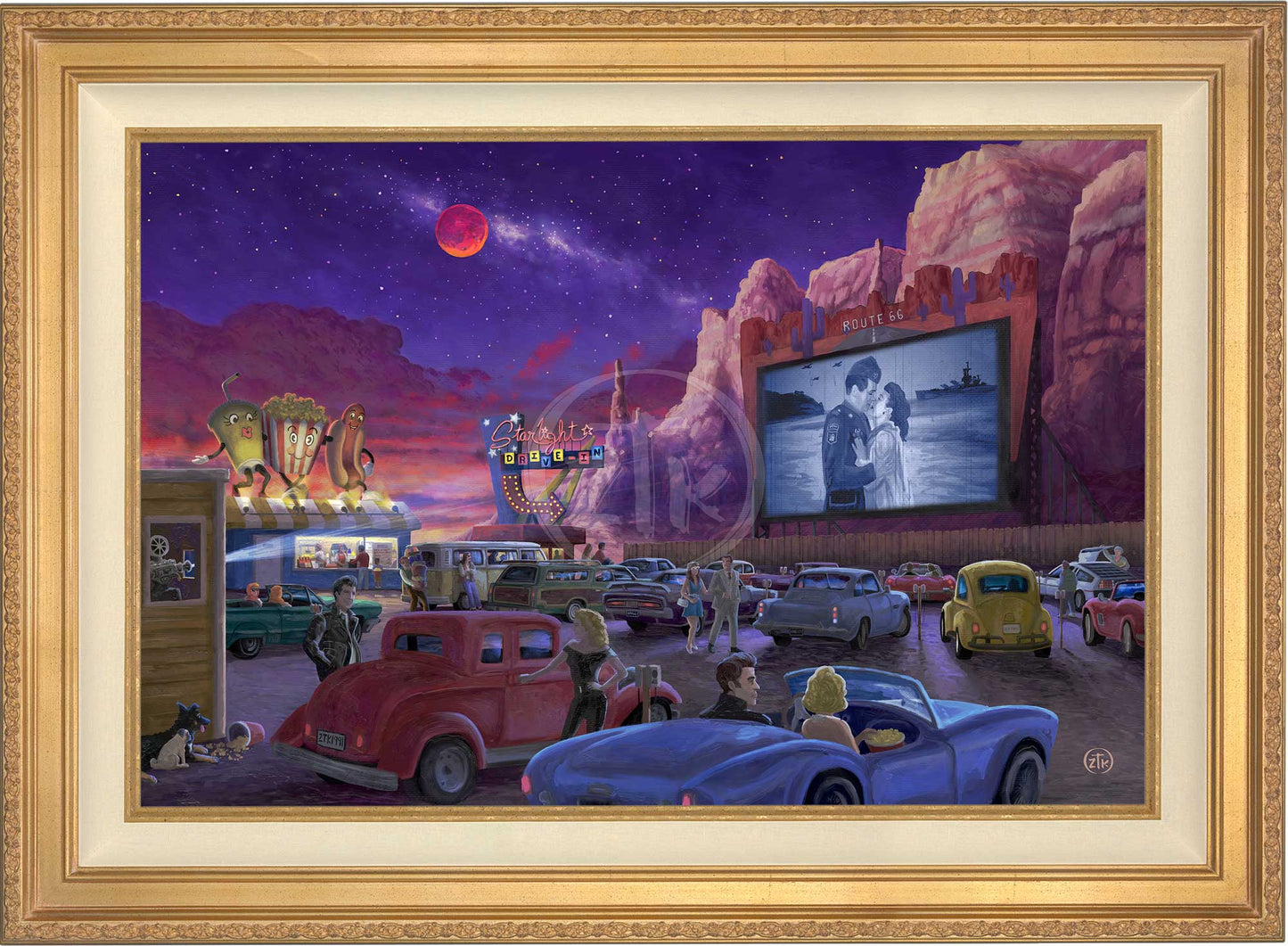 Movie Night on Route 66 (Romance at the Drive-in) - Limited Edition Canvas