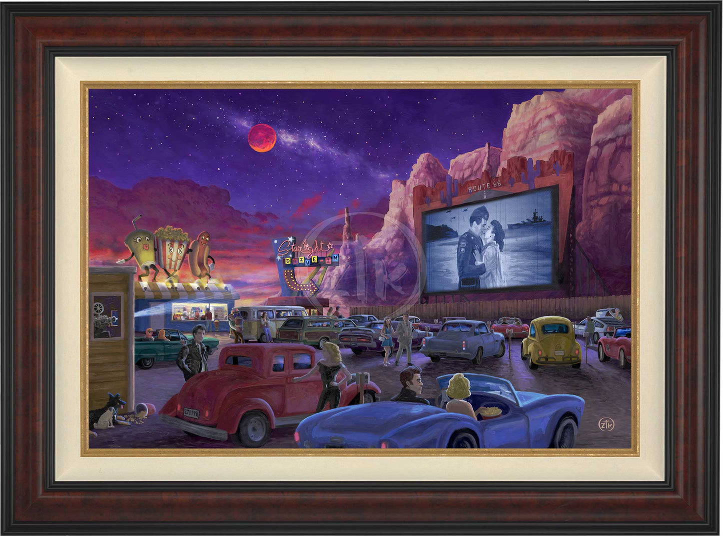 Movie Night on Route 66 (Romance at the Drive-in) - Limited Edition Canvas