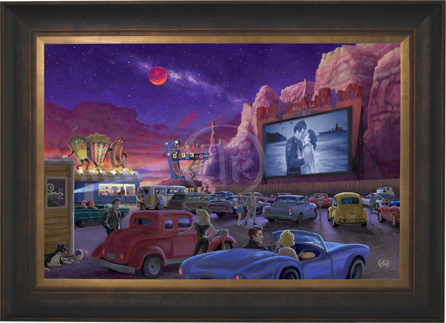 Movie Night on Route 66 (Romance at the Drive-in) - Limited Edition Canvas