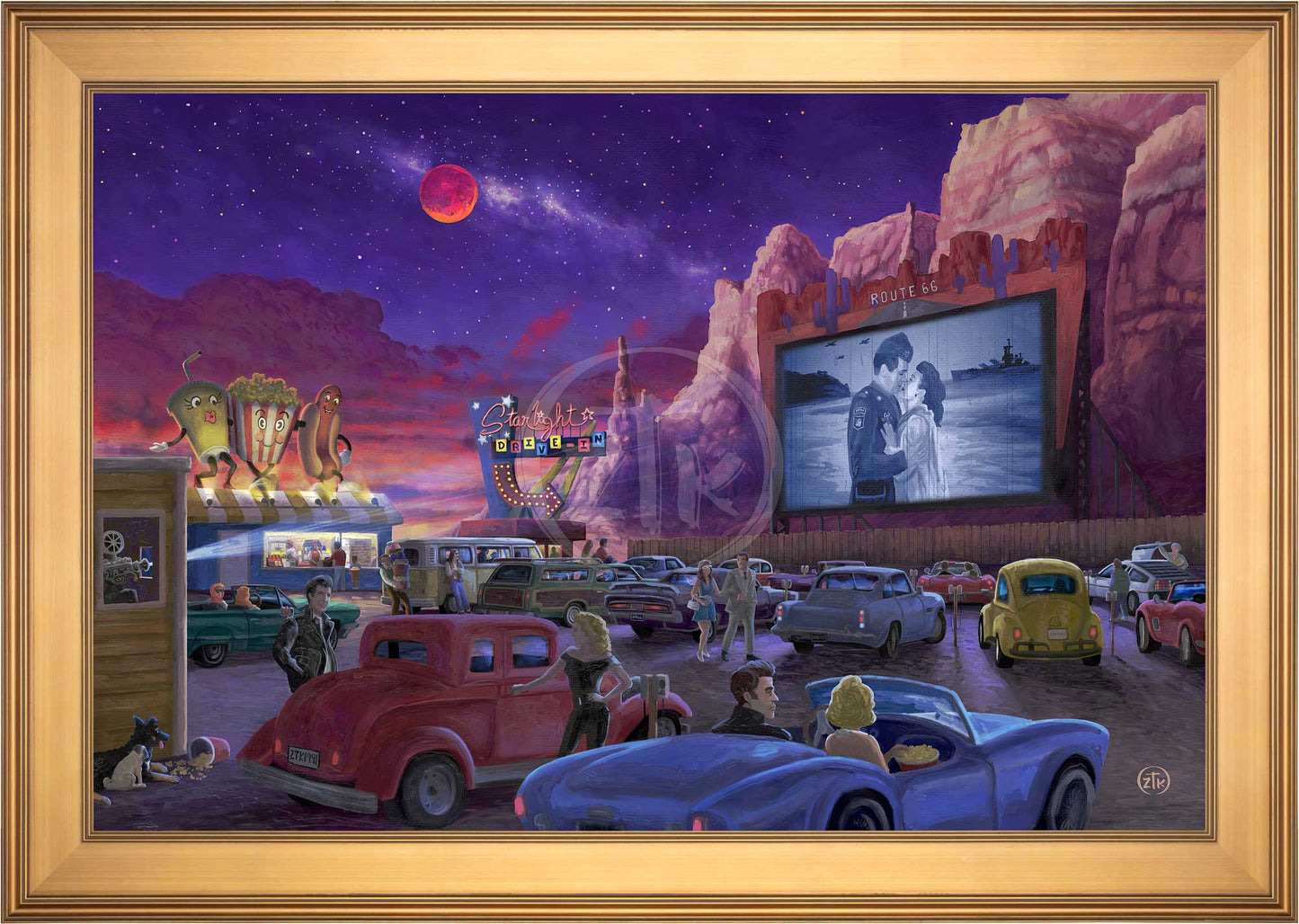 Movie Night on Route 66 (Romance at the Drive-in) - Limited Edition Canvas