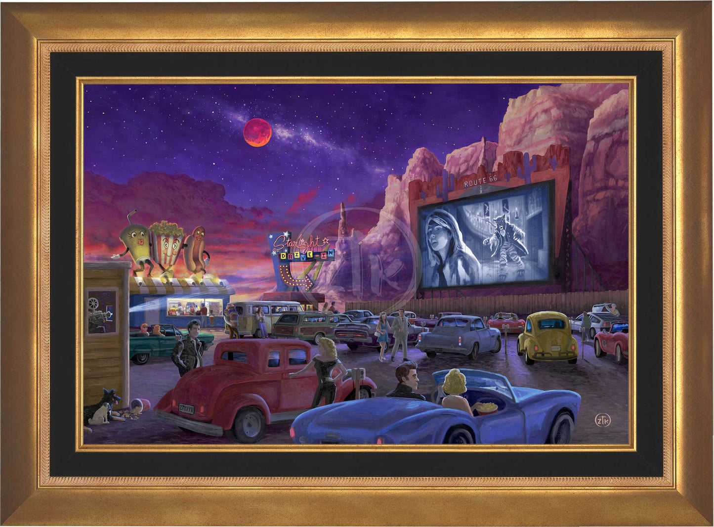 Movie Night on Route 66 (Screams at the Drive-in) - Limited Edition Canvas