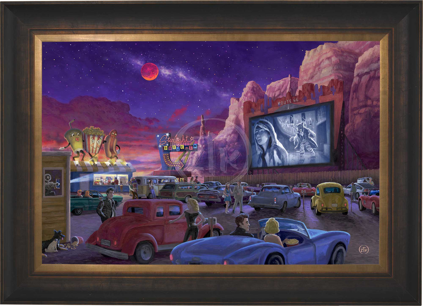 Movie Night on Route 66 (Screams at the Drive-in) - Limited Edition Canvas