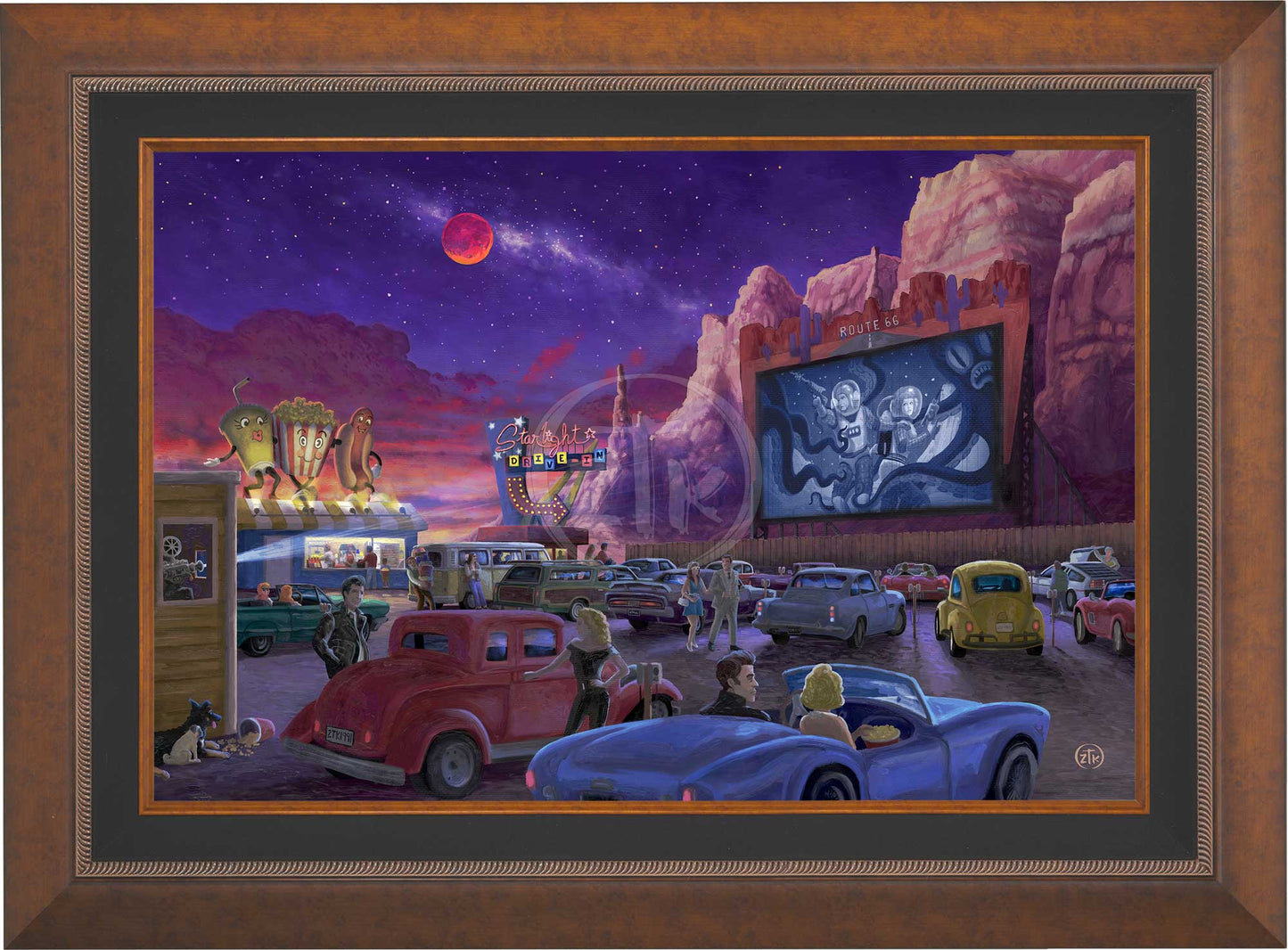 Movie Night on Route 66 (Thriller at the Drive-In) - Limited Edition Canvas