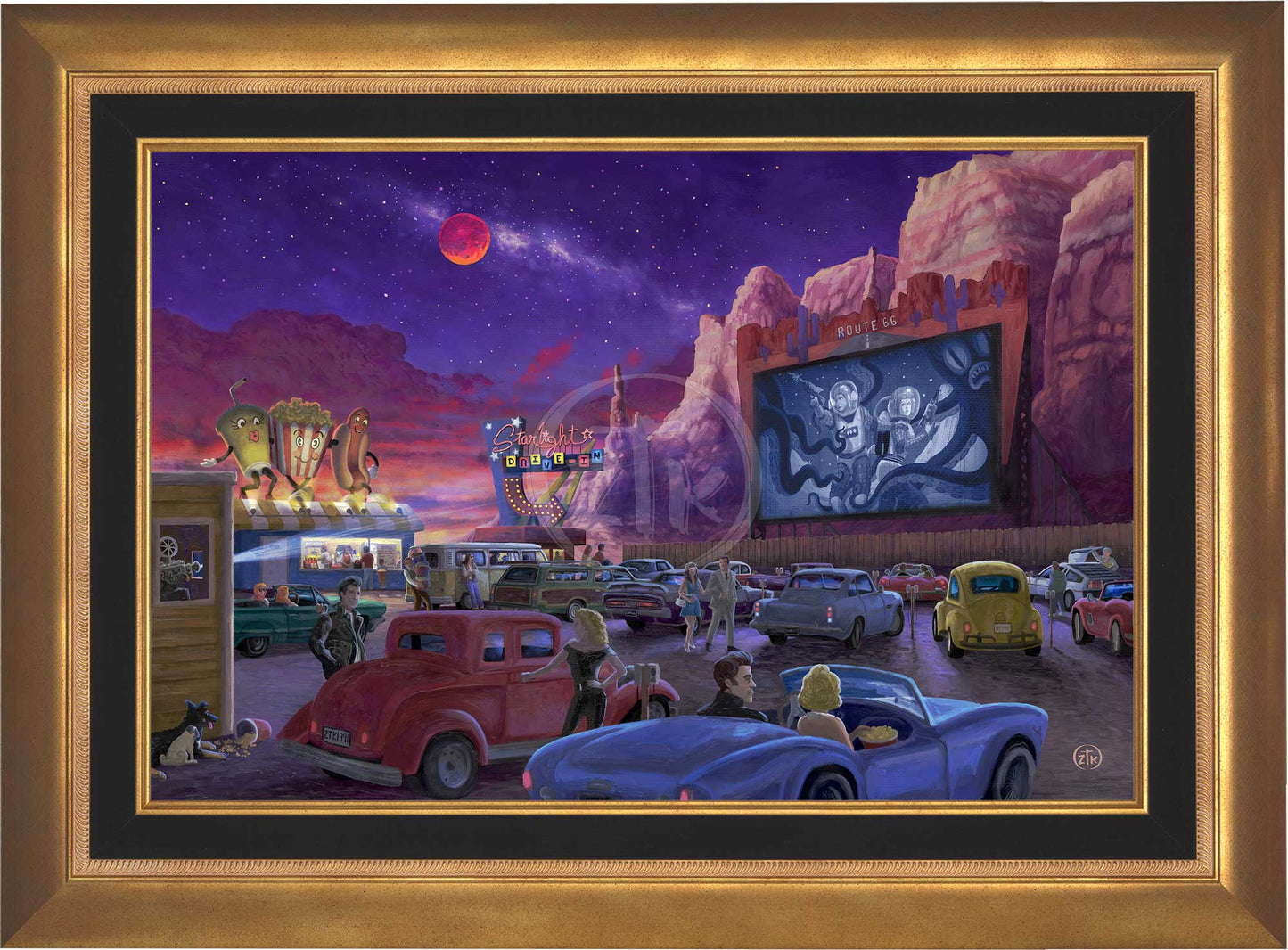 Movie Night on Route 66 (Thriller at the Drive-In) - Limited Edition Canvas